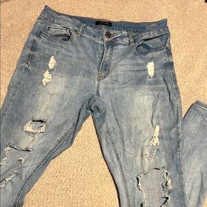 Distressed Light Blue Jeans